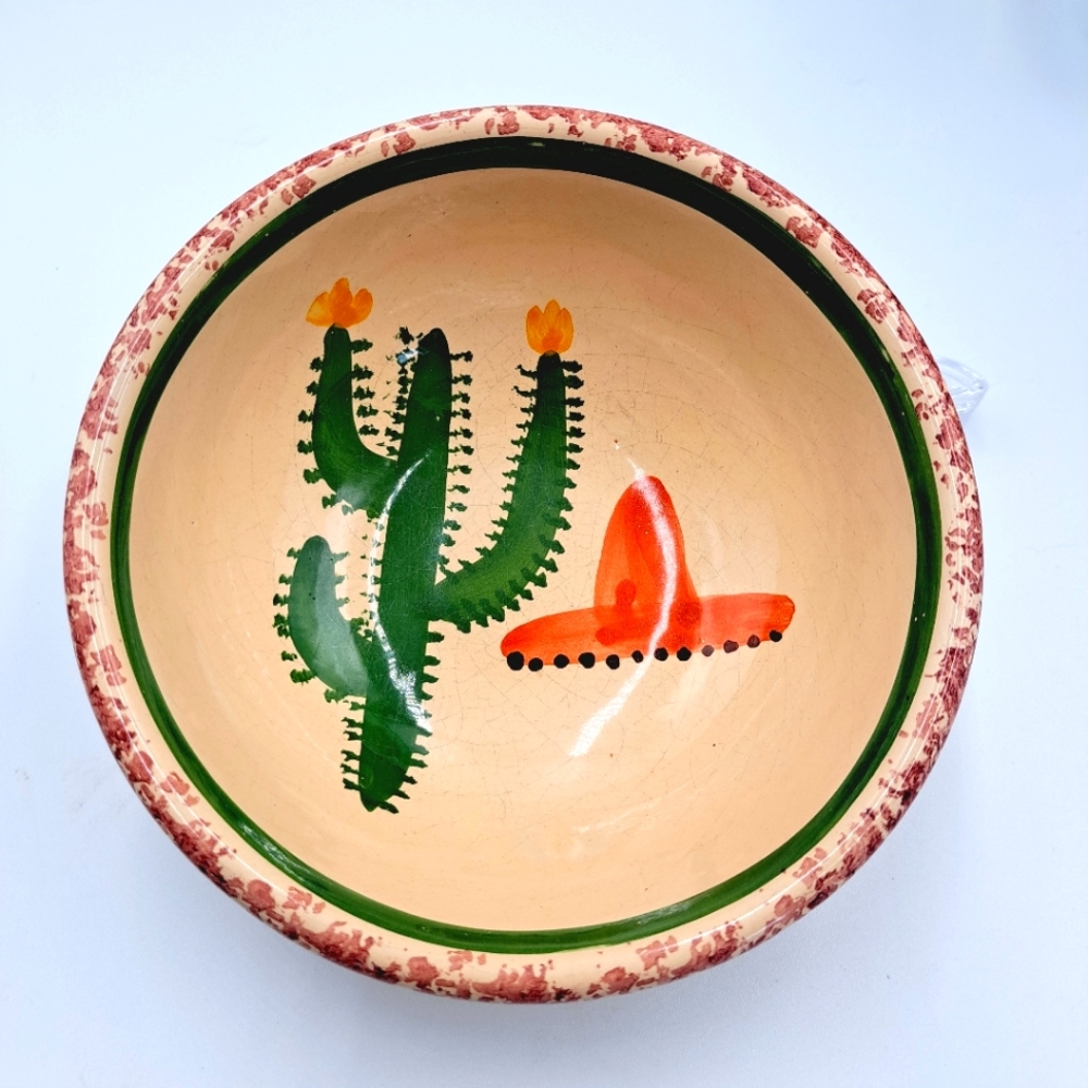 4/$20 Handcrafted Cactus Design Bowl